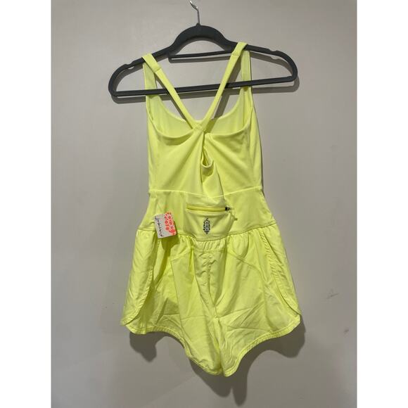 NWT Free People X FP Movement Righteous Crossback Strap Runsie Sour Citrus - Picture 6 of 7